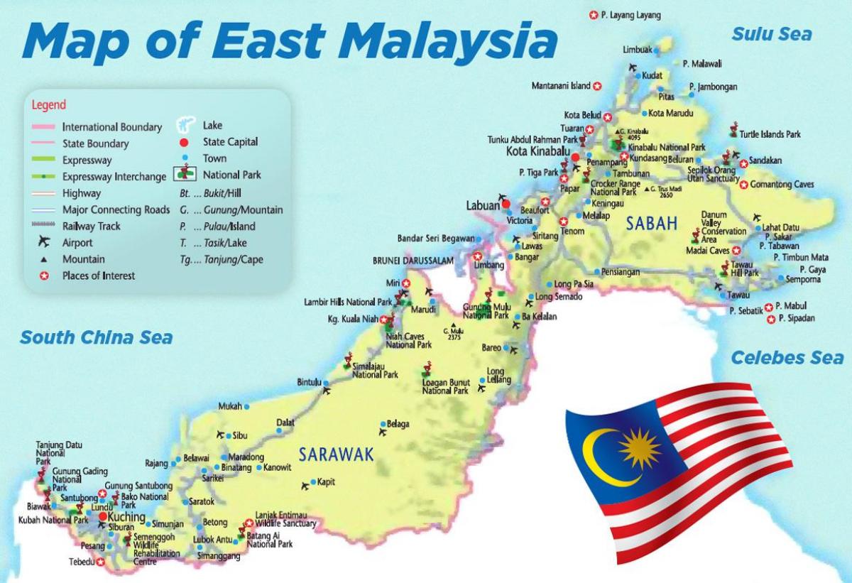 mapa na istok maleziji