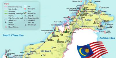 Mapa na istok maleziji