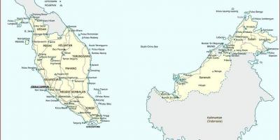 Maleziji gradova mapu