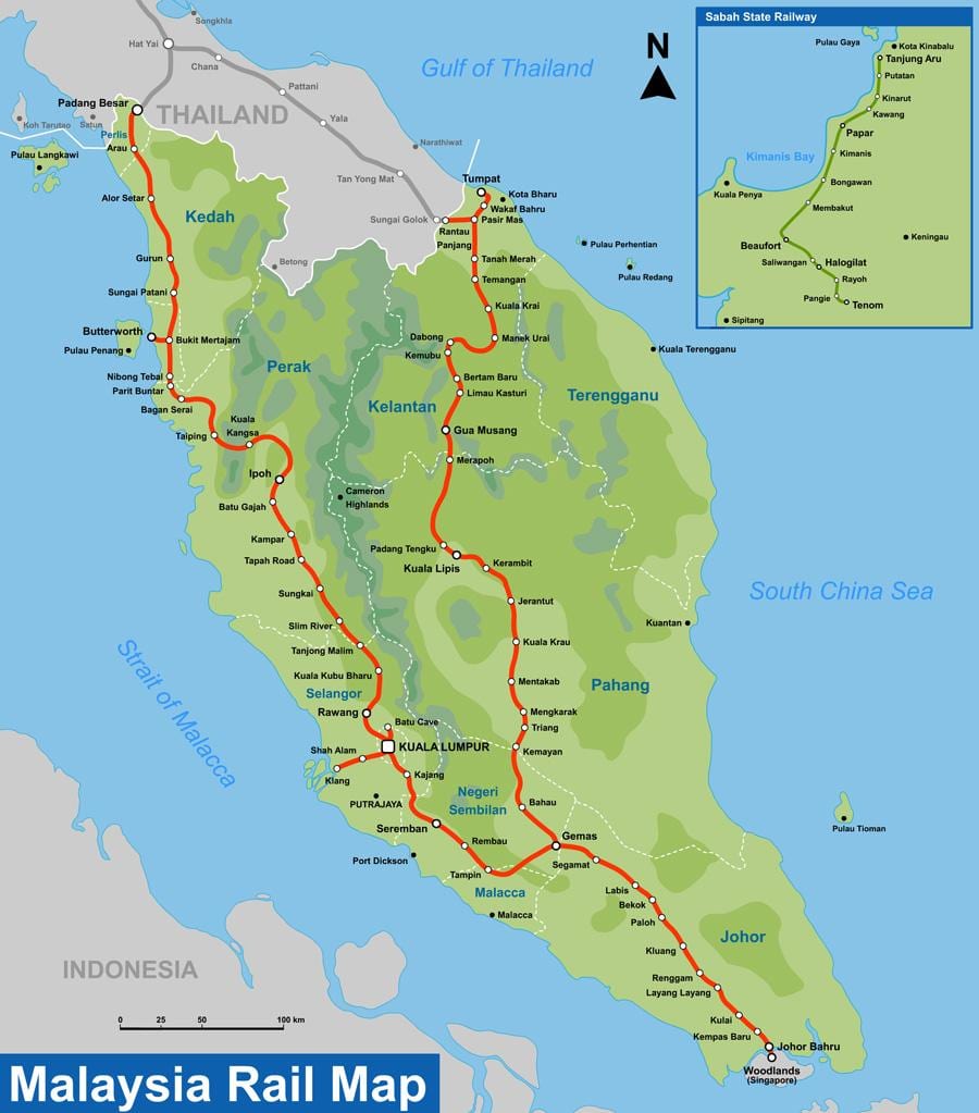 ktm stanicu mapu maleziji