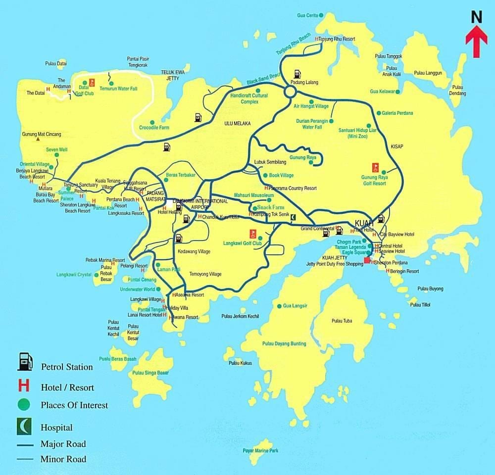 mapa maleziji i langkawi