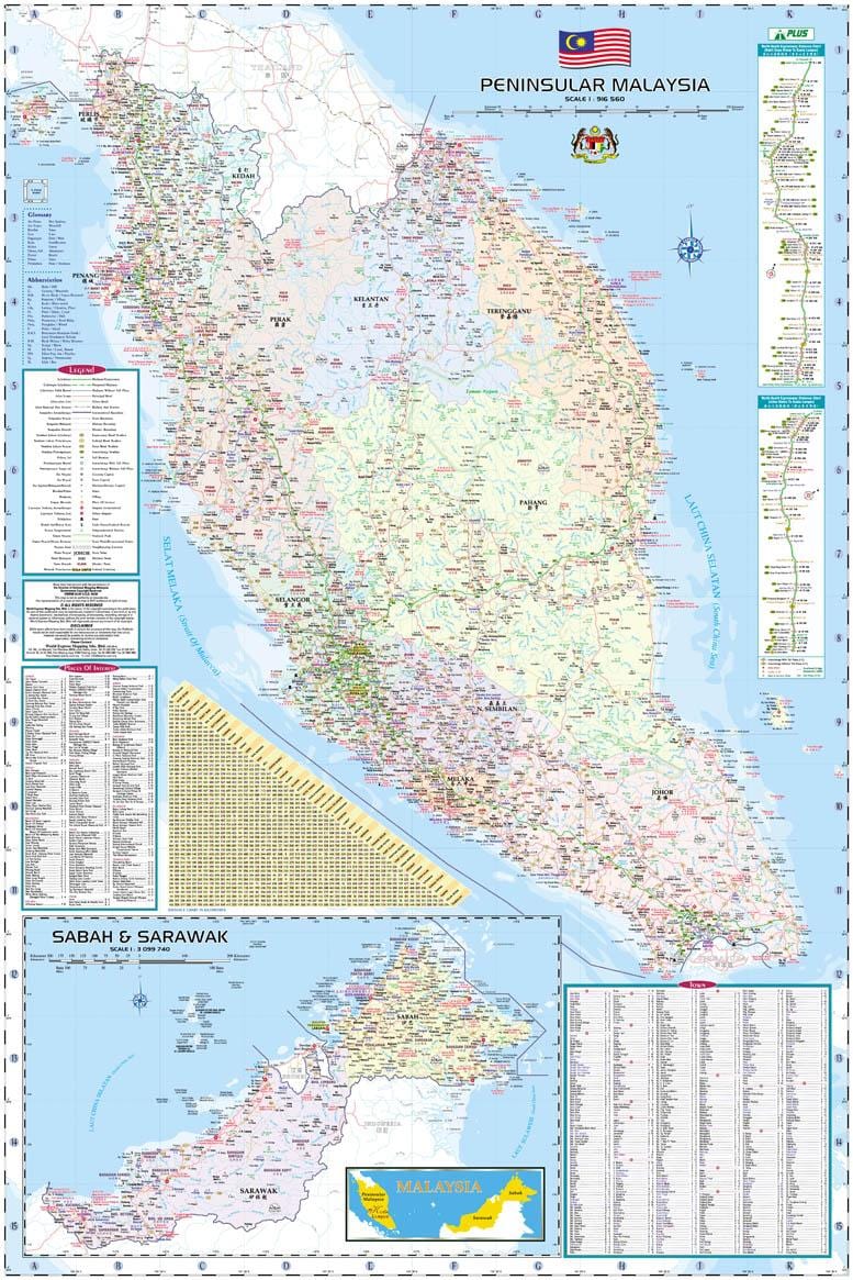 mapa je iz malezije mapu & autoput vodi