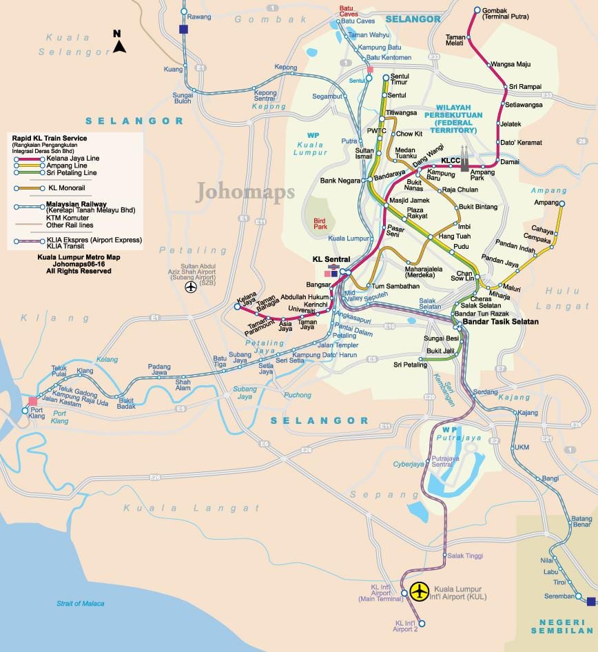 maleziji mapa metroa