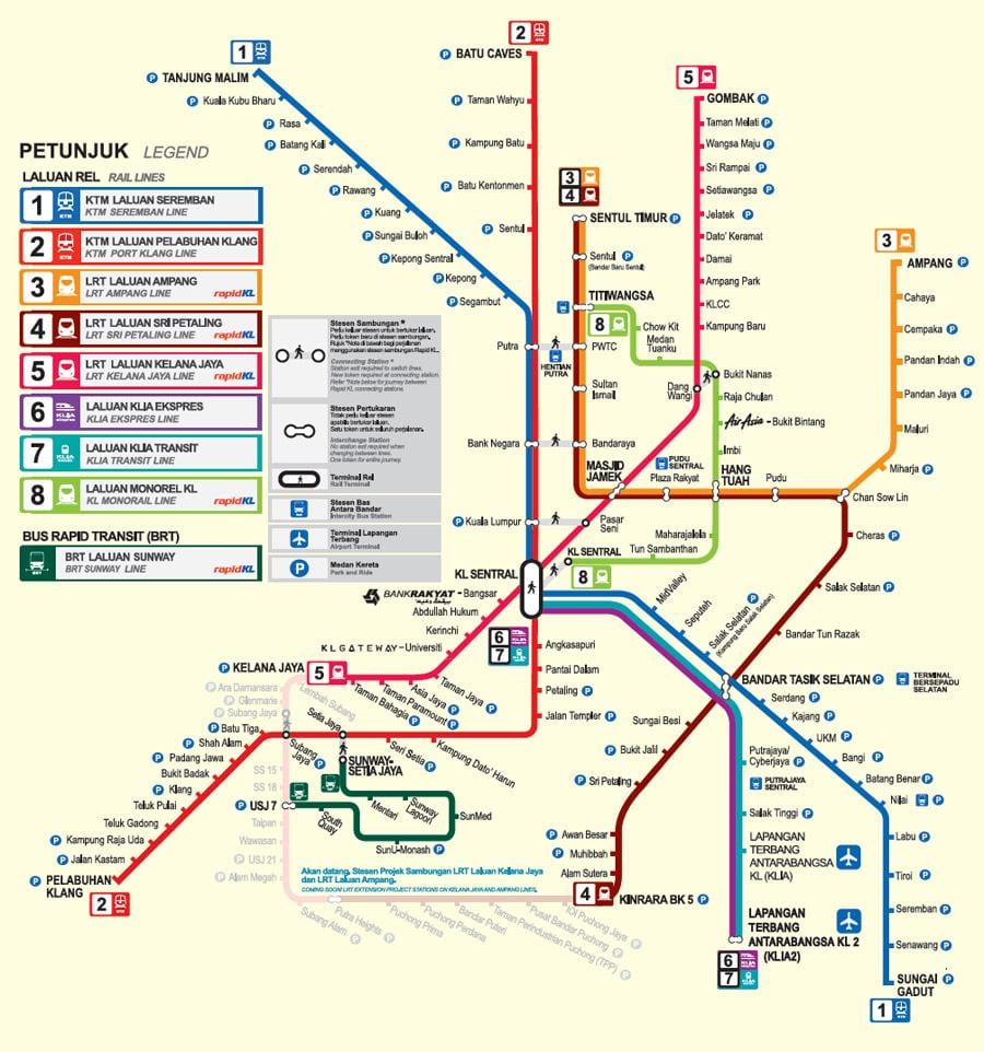 maleziji mrt mapu 2016