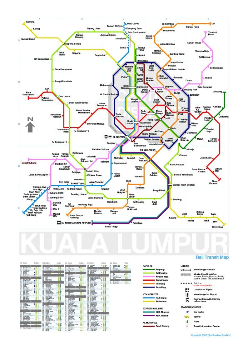 mrt liniji 3 put mapu maleziji