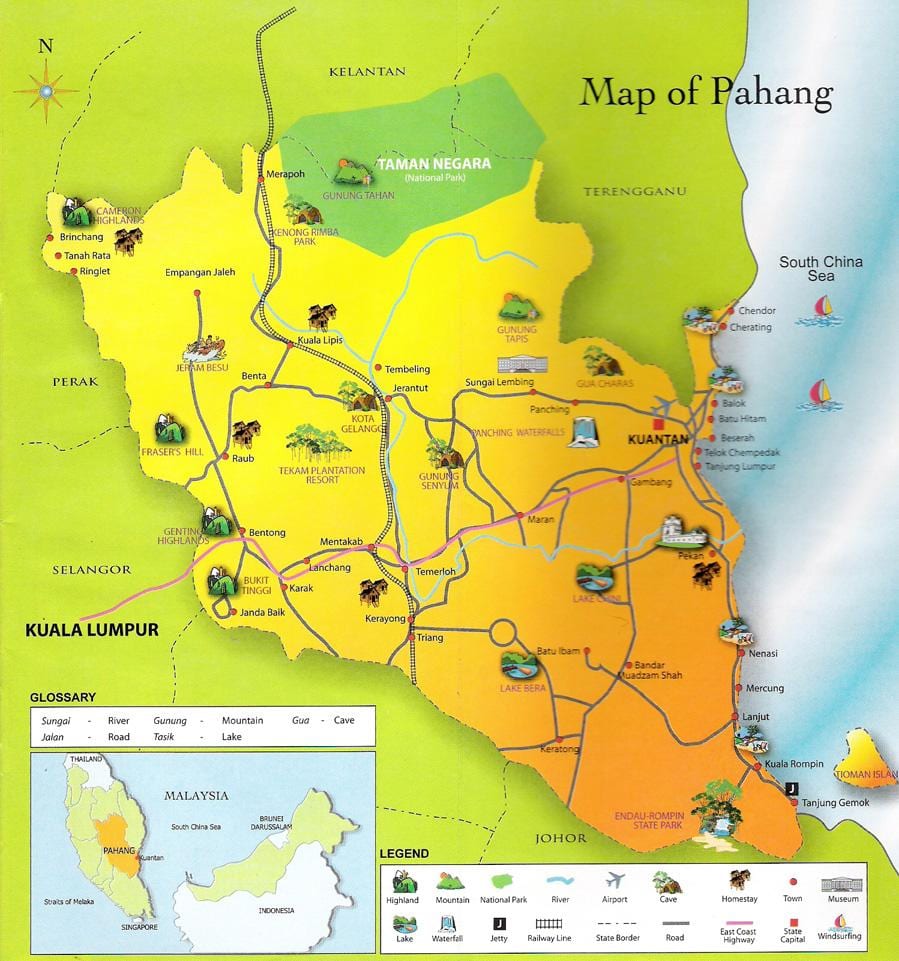 mapa pahang-a državne maleziji
