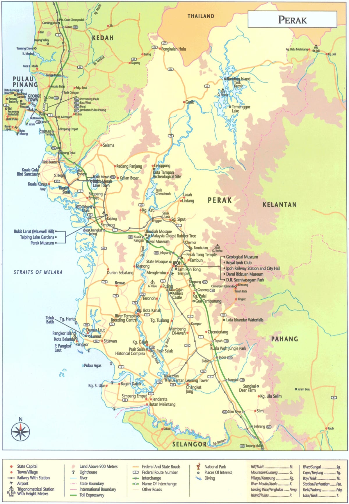mapa perak država maleziji