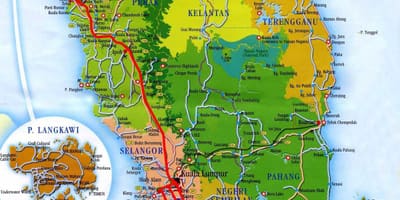 Mapa na jug maleziji