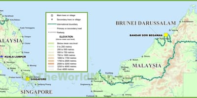 Maleziji geografiju mapu