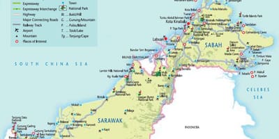 Mapa je iz malezije nacionalnih parkova